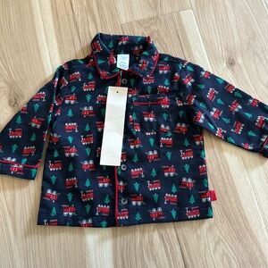 Christmas train pajama top